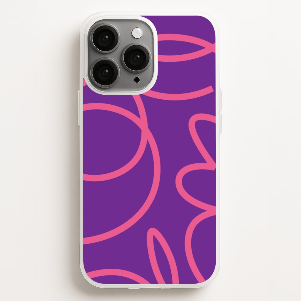 Pink Squiggles Abstract Pattern - Abstract Patterns Phone Case for iPhone 11 Pro