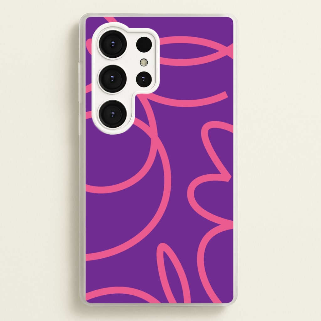 Pink Squiggles Abstract Pattern - Abstract Patterns Phone Case for Galaxy S25 Ultra