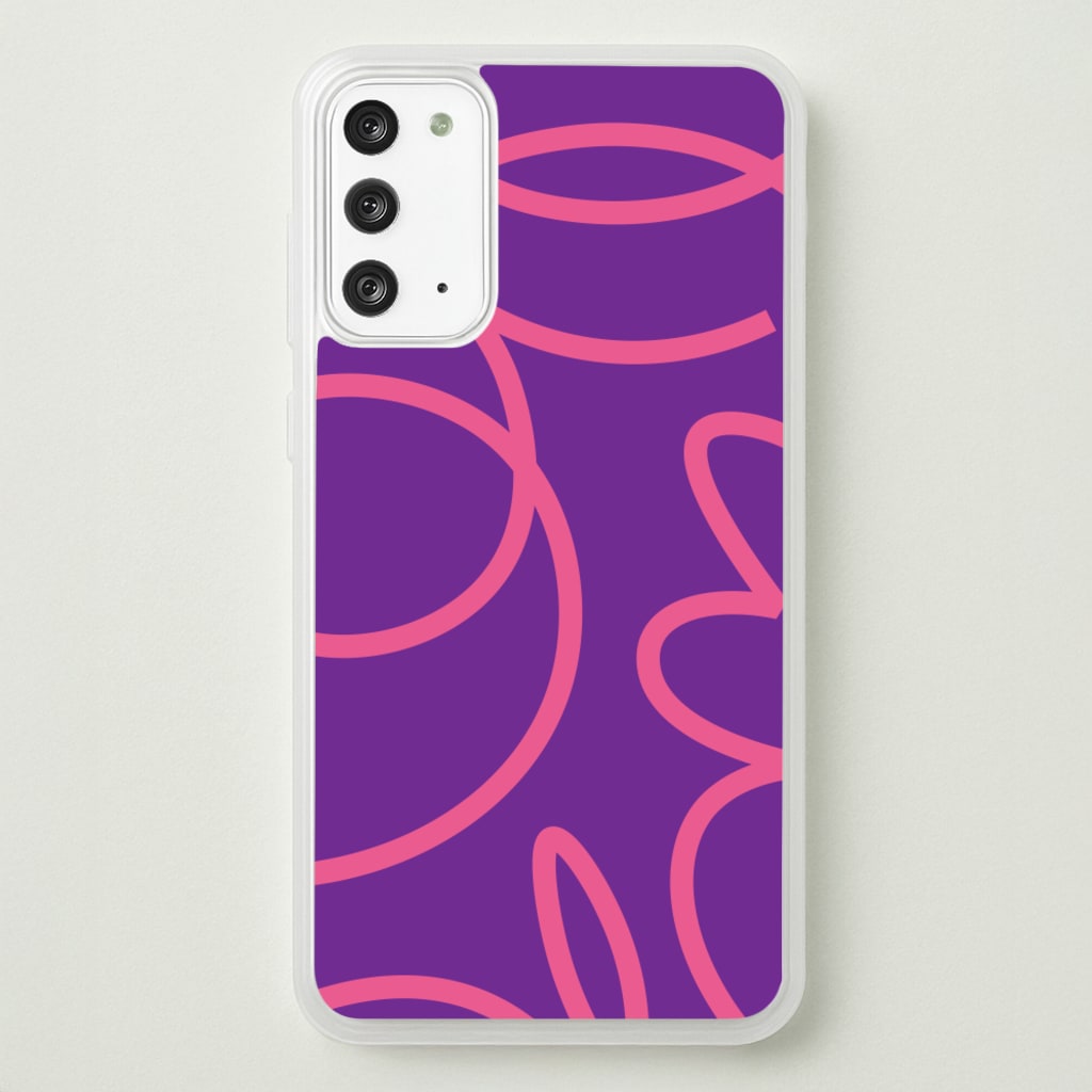Pink Squiggles Abstract Pattern - Abstract Patterns Phone Case for Galaxy Note 20