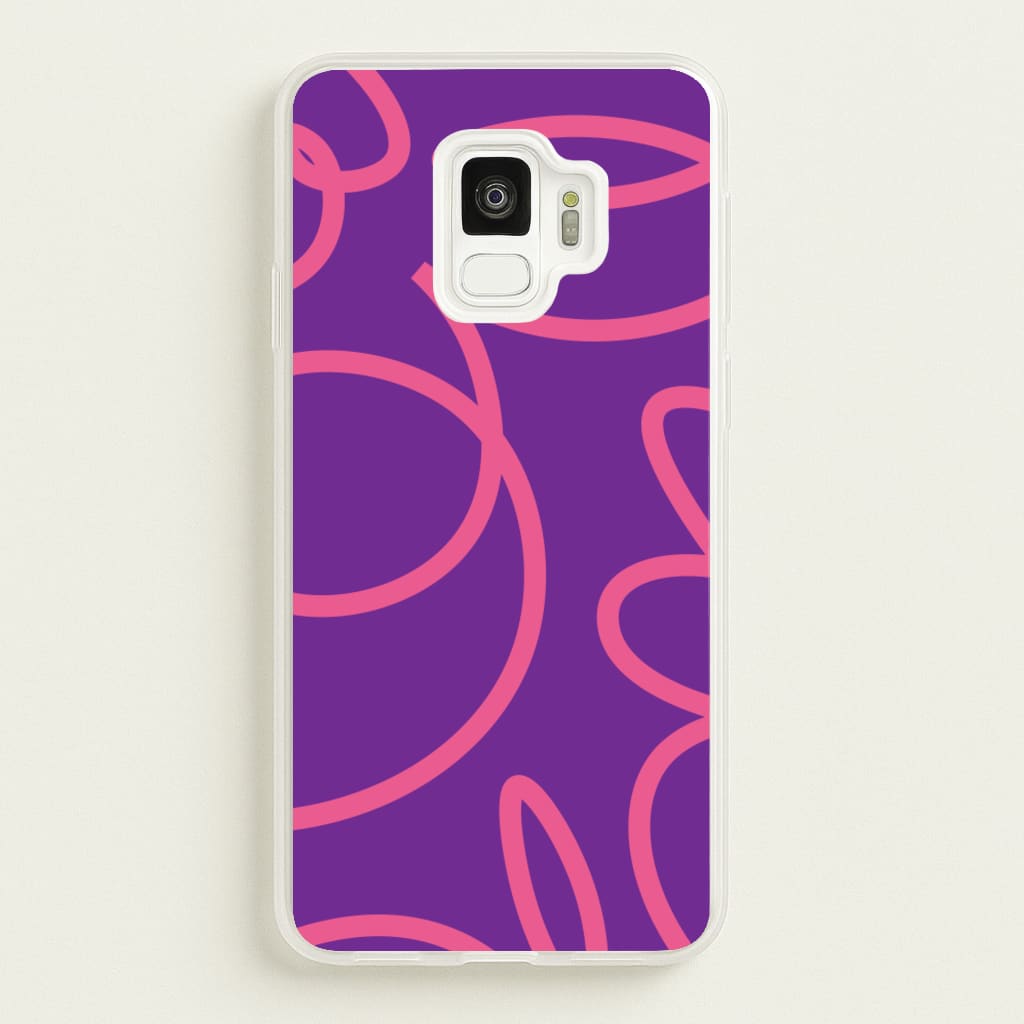 Pink Squiggles Abstract Pattern - Abstract Patterns Phone Case for Galaxy S9