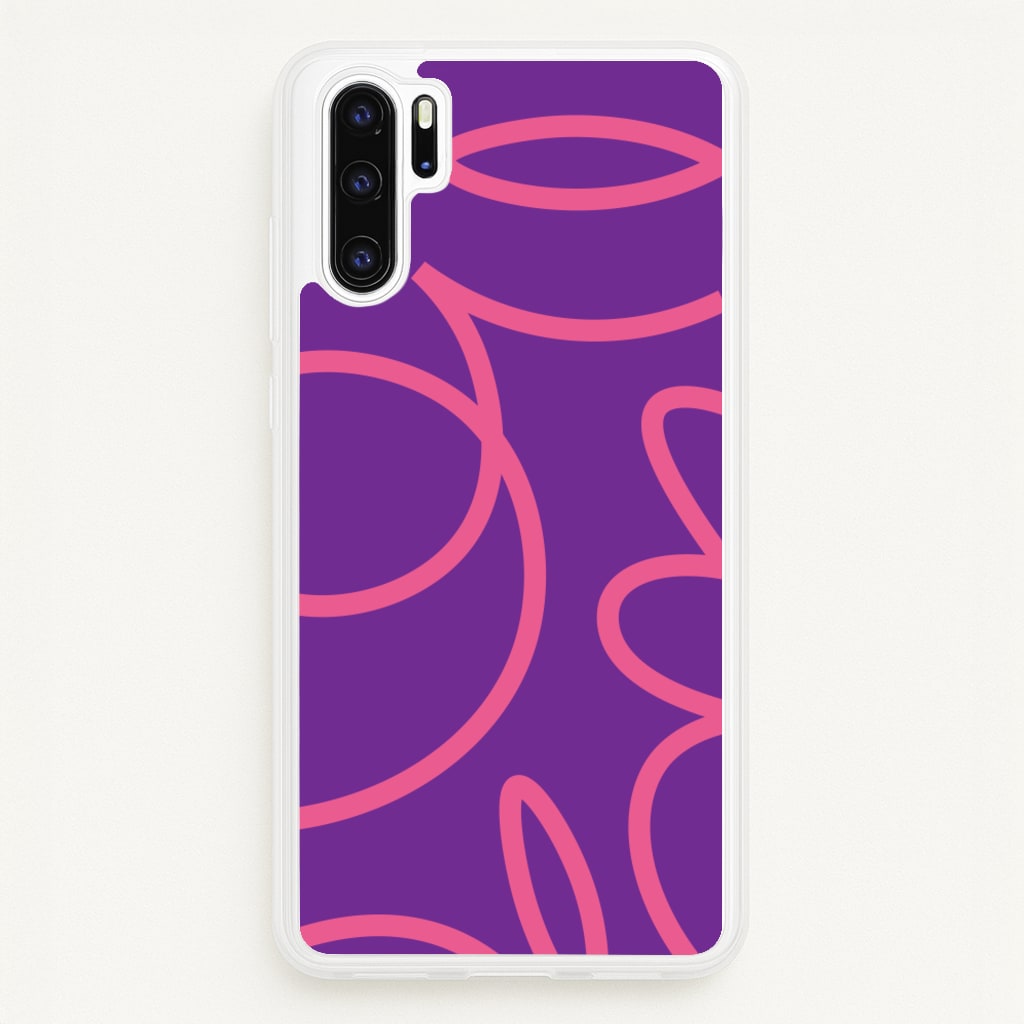 Pink Squiggles Abstract Pattern - Abstract Patterns Phone Case for Huawei P30 Pro