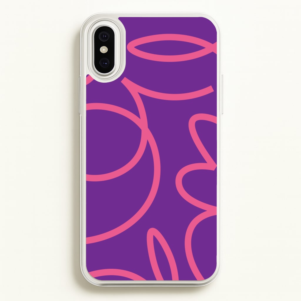 Pink Squiggles Abstract Pattern - Abstract Patterns Phone Case for iPhone XS Max