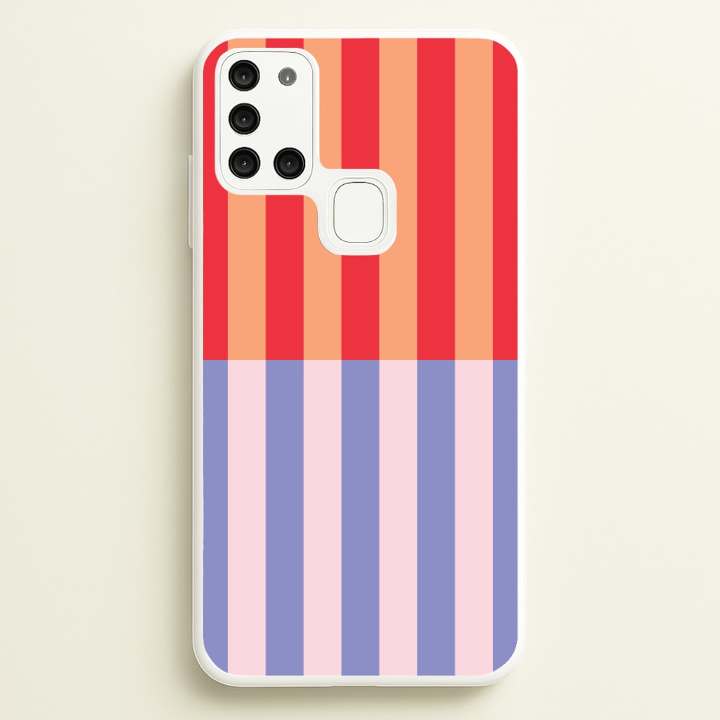 Multicoloured Pinstripe Abstract Pattern - Abstract Patterns Phone Case for Galaxy A21s
