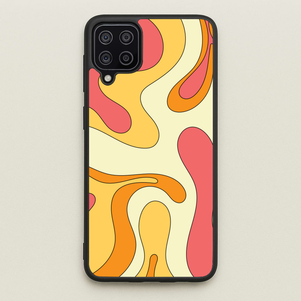 Pastel Waves Abstract Pattern - Abstract Patterns Phone Case for Galaxy A12