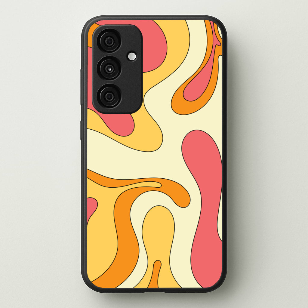 Pastel Waves Abstract Pattern - Abstract Patterns Phone Case for Galaxy A15