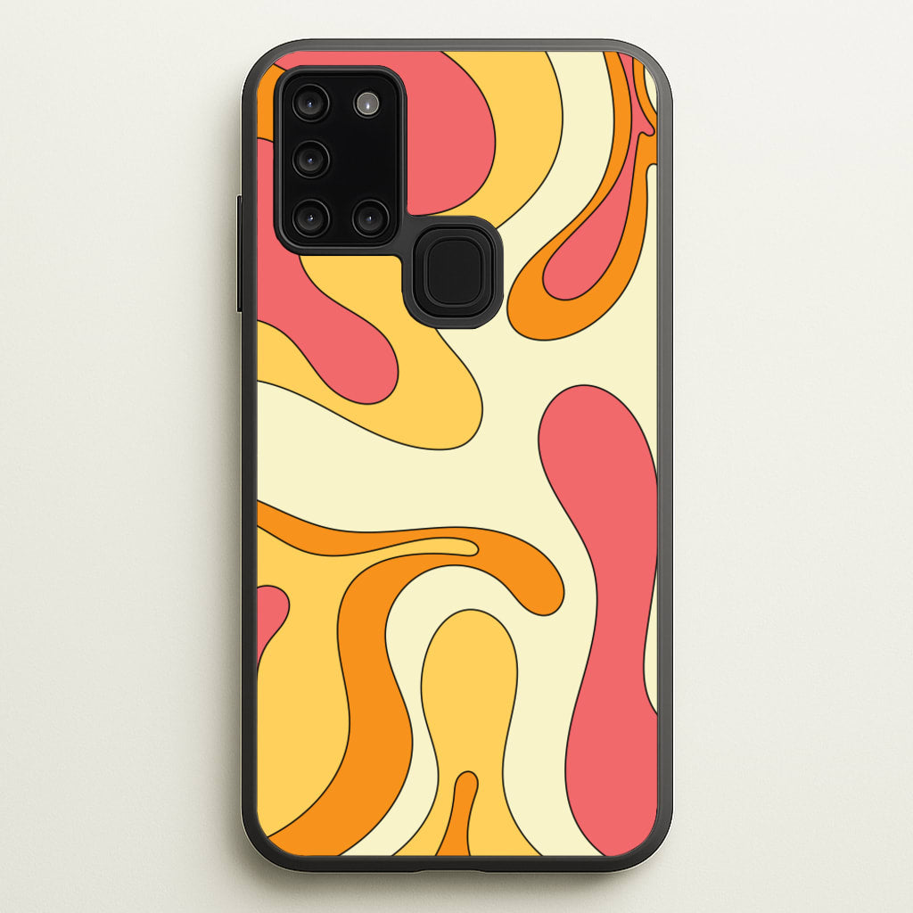 Pastel Waves Abstract Pattern - Abstract Patterns Phone Case for Galaxy A21s