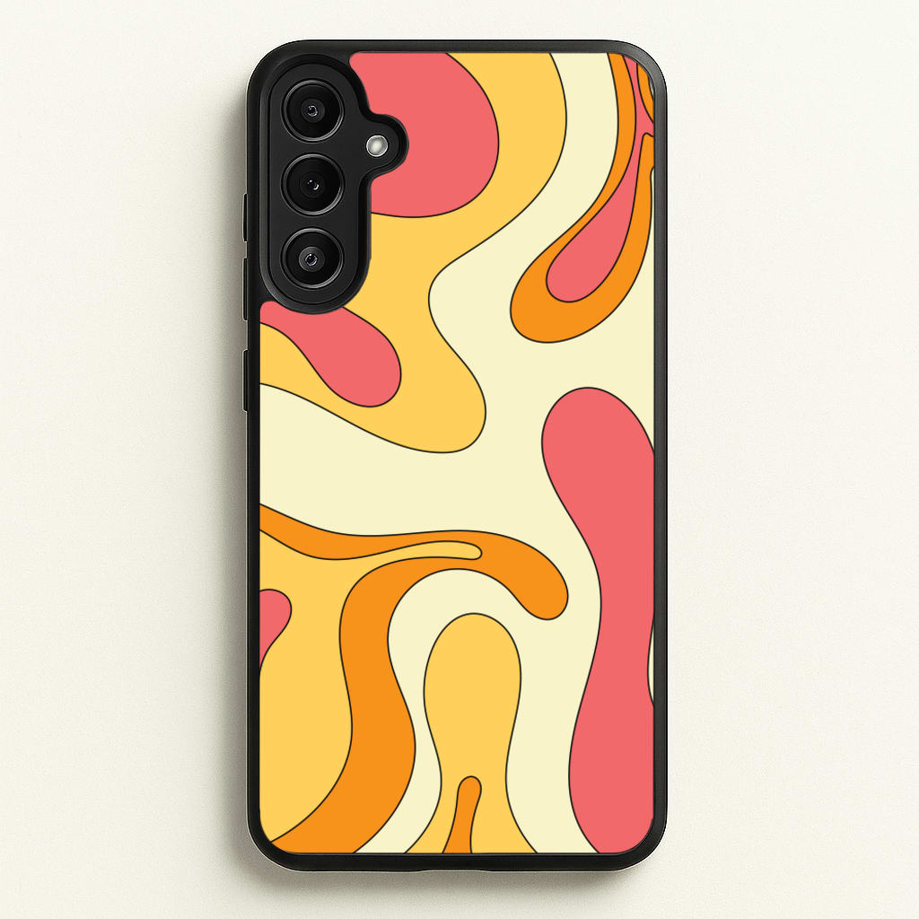 Pastel Waves Abstract Pattern - Abstract Patterns Phone Case for Galaxy A36