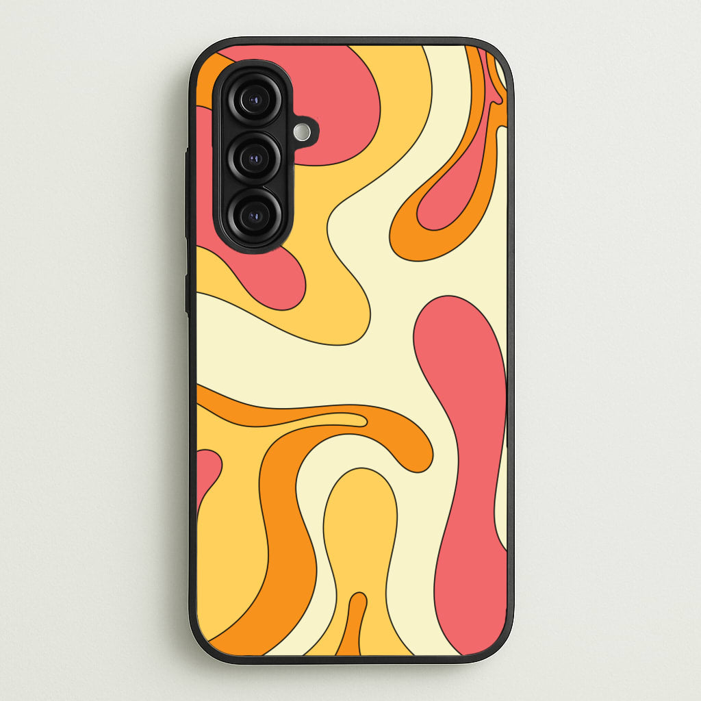 Pastel Waves Abstract Pattern - Abstract Patterns Phone Case for Galaxy A16