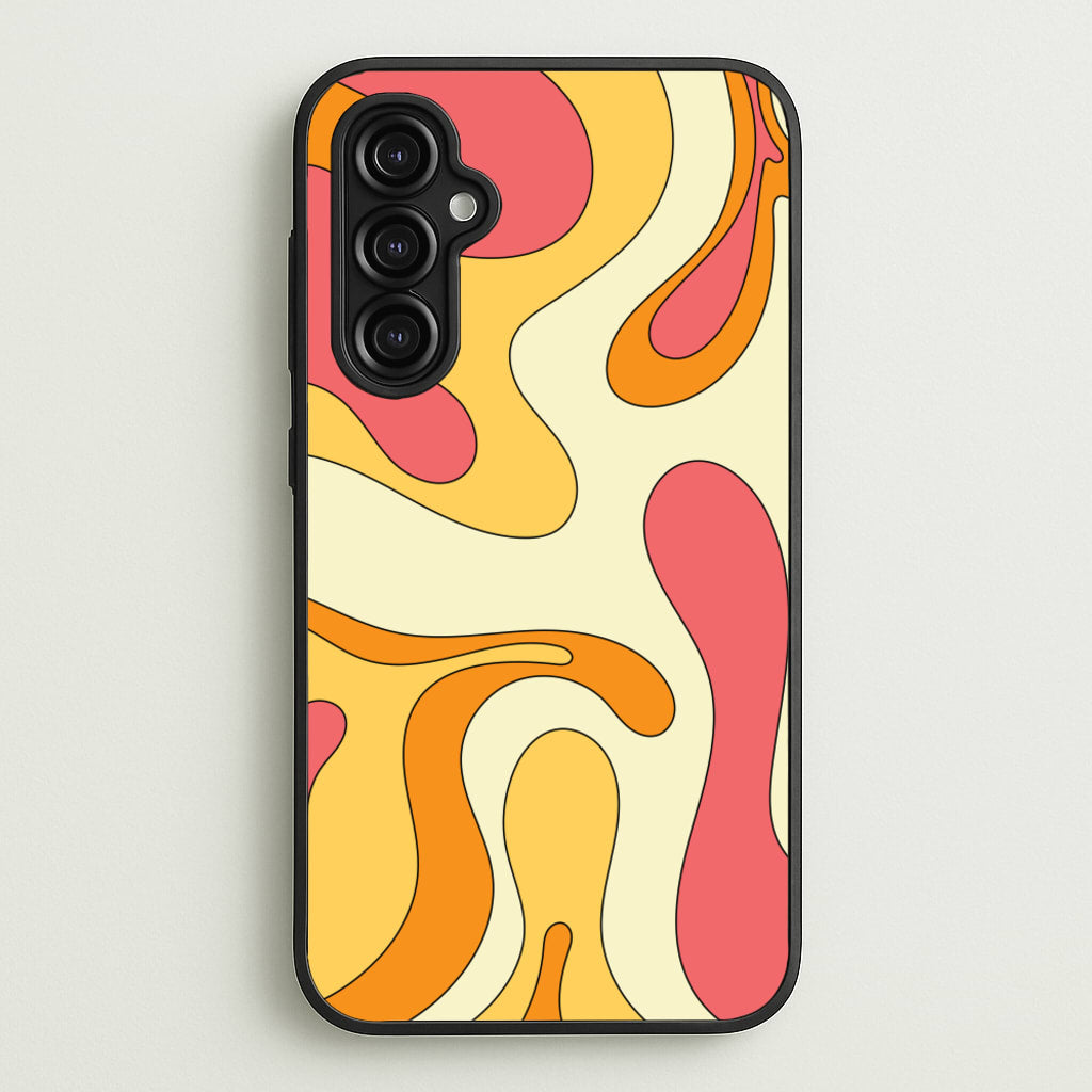 Pastel Waves Abstract Pattern - Abstract Patterns Phone Case for Galaxy A14