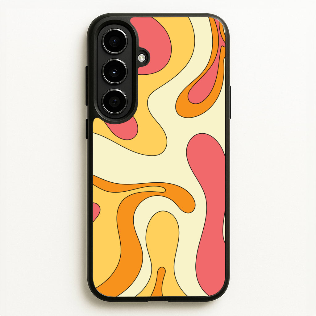 Pastel Waves Abstract Pattern - Abstract Patterns Phone Case for Galaxy A56