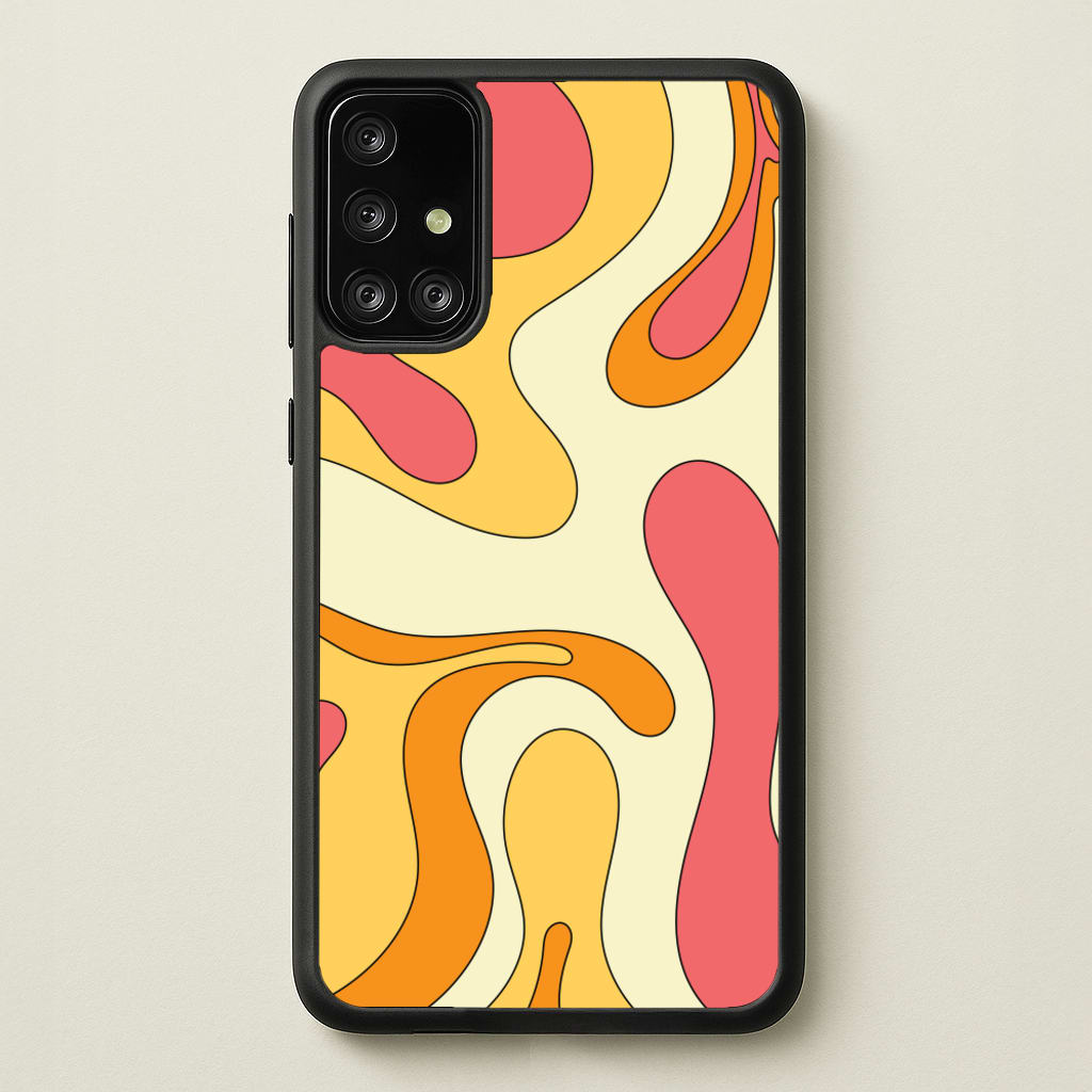 Pastel Waves Abstract Pattern - Abstract Patterns Phone Case for Galaxy A71
