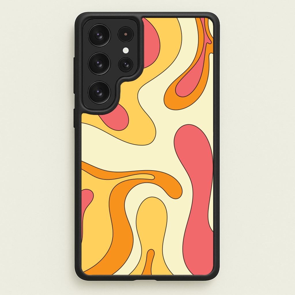 Pastel Waves Abstract Pattern - Abstract Patterns Phone Case for Galaxy S22 Ultra