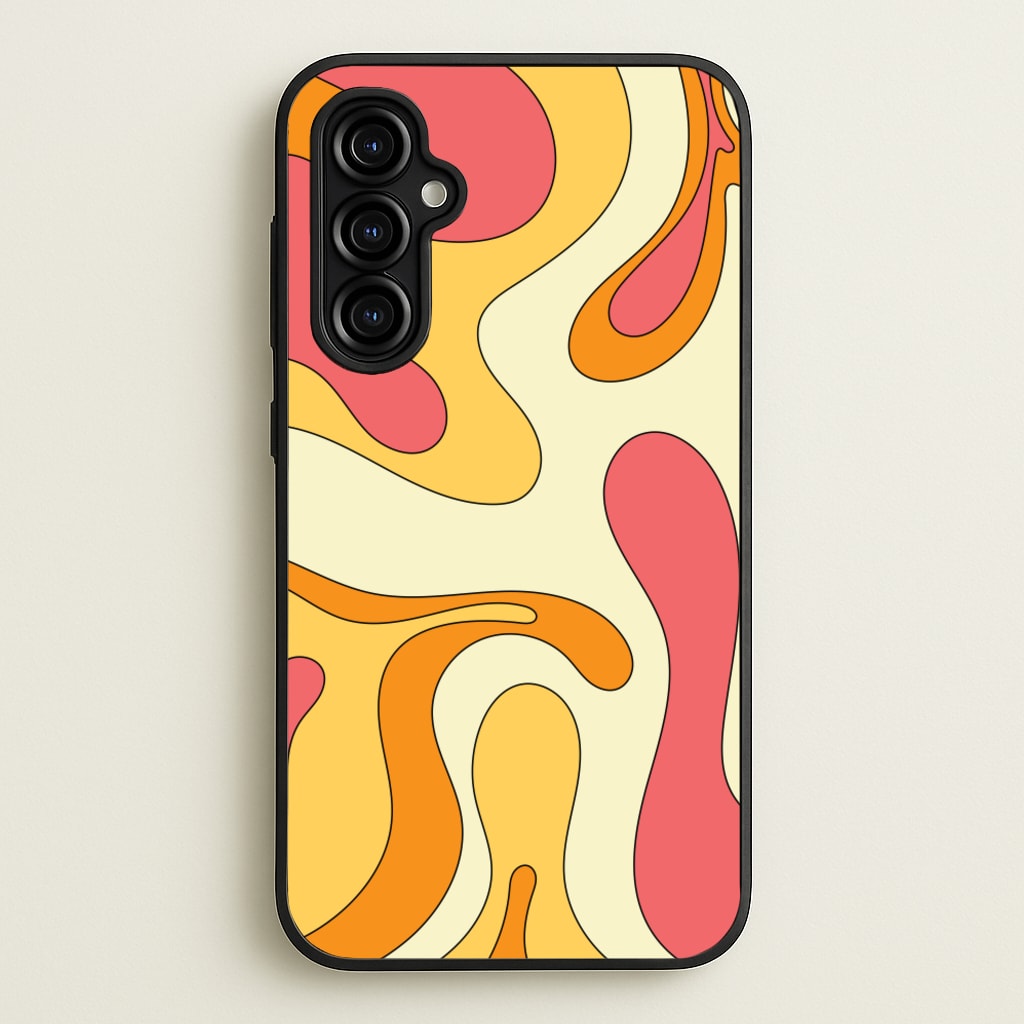 Pastel Waves Abstract Pattern - Abstract Patterns Phone Case for Galaxy A54