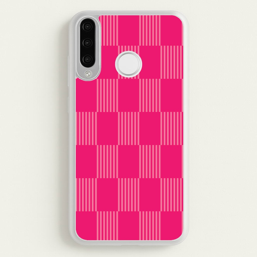 Neon Pink Checkered Abstract Pattern - Abstract Patterns Phone Case for Huawei P30 Lite