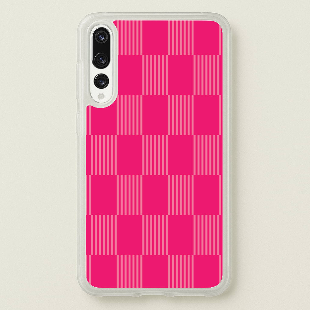 Neon Pink Checkered Abstract Pattern - Abstract Patterns Phone Case for Huawei P20 Pro