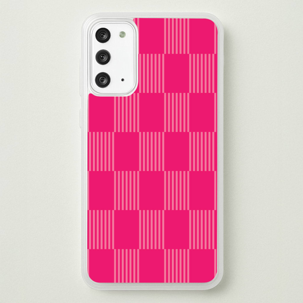 Neon Pink Checkered Abstract Pattern - Abstract Patterns Phone Case for Galaxy Note 20