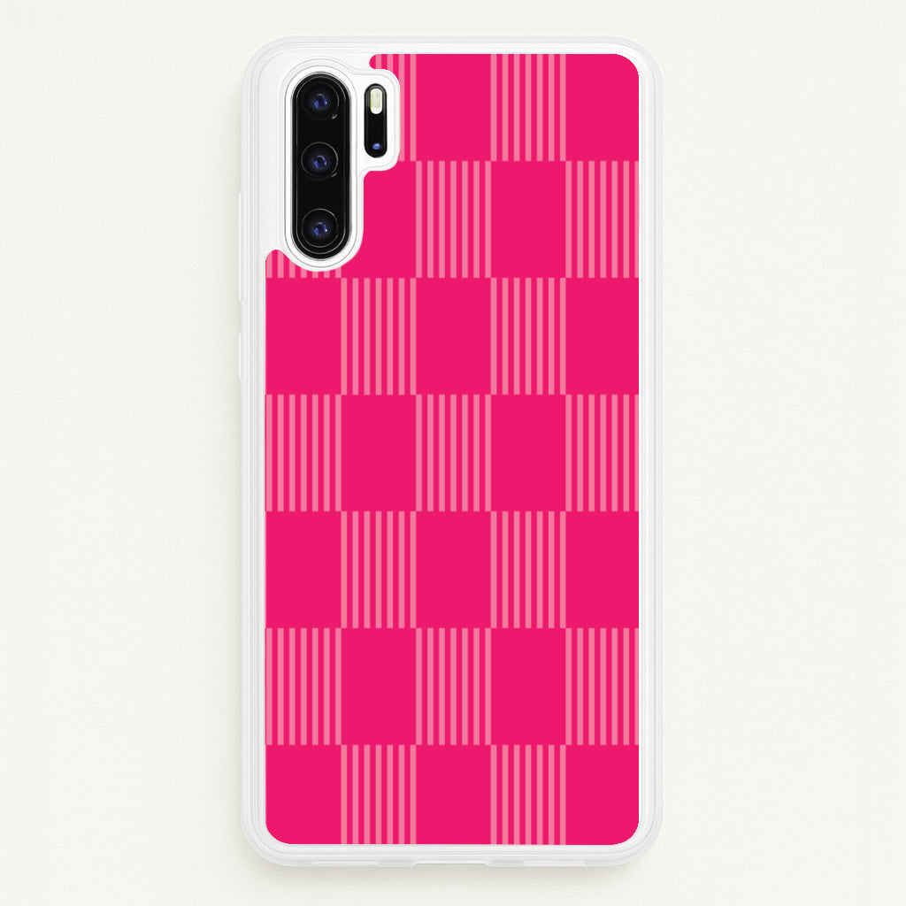 Neon Pink Checkered Abstract Pattern - Abstract Patterns Phone Case for Huawei P30 Pro