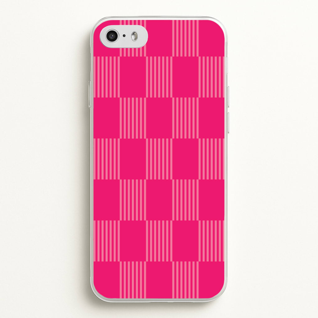 Neon Pink Checkered Abstract Pattern - Abstract Patterns Phone Case for iPhone 5 / 5s / SE 2016
