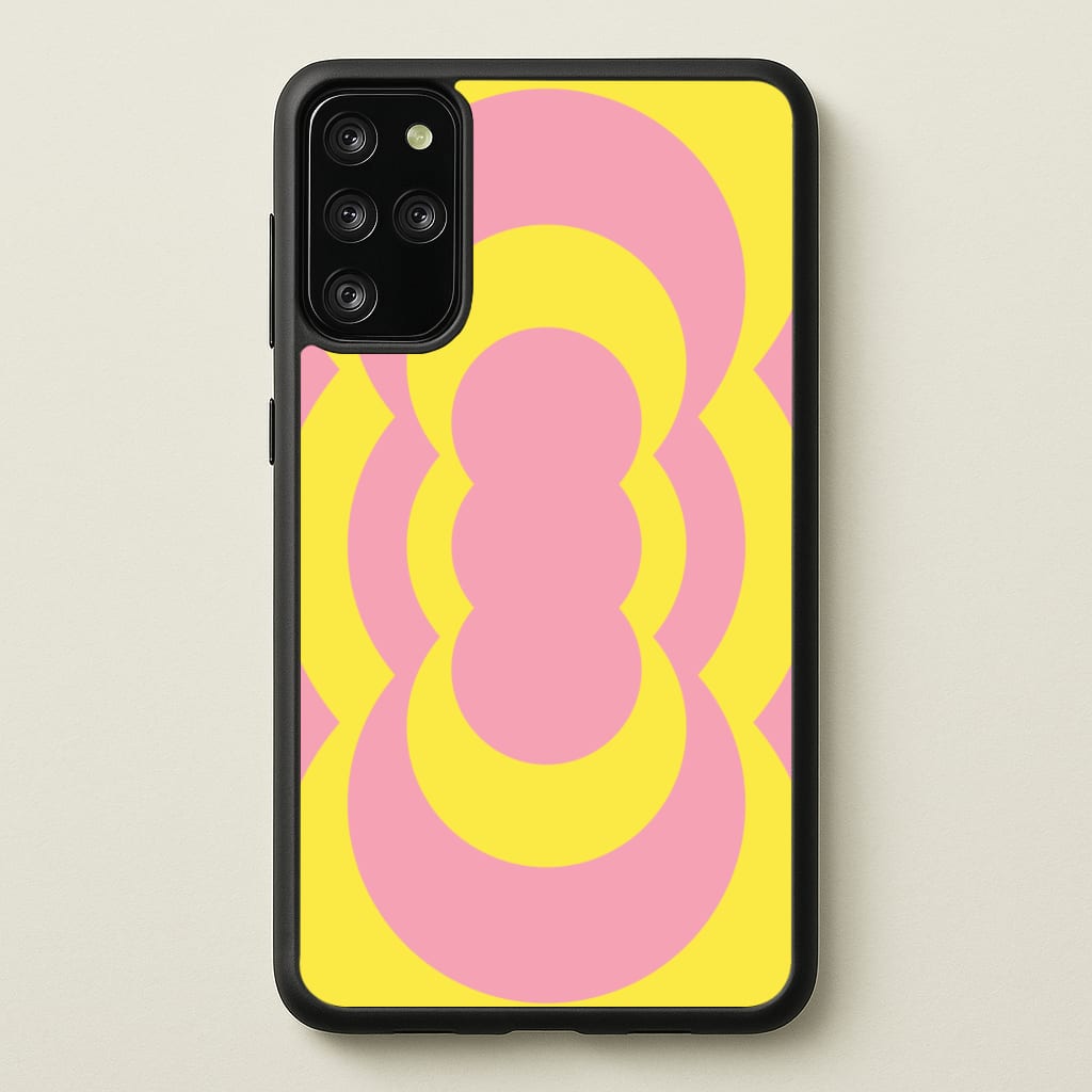 Yellow And Pink Curves Abstract Pattern - Abstract Patterns Phone Case for Galaxy S20 Plus