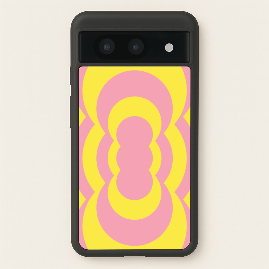 Yellow And Pink Curves Abstract Pattern - Abstract Patterns Phone Case for Google Pixel 8a