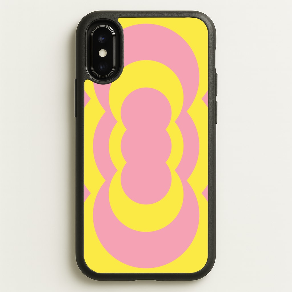 Yellow And Pink Curves Abstract Pattern - Abstract Patterns Phone Case for iPhone X / XS