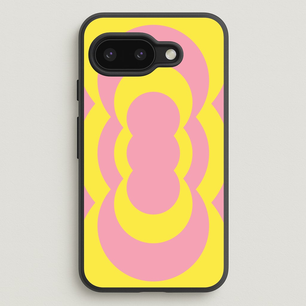Yellow And Pink Curves Abstract Pattern - Abstract Patterns Phone Case for Google Pixel 9a
