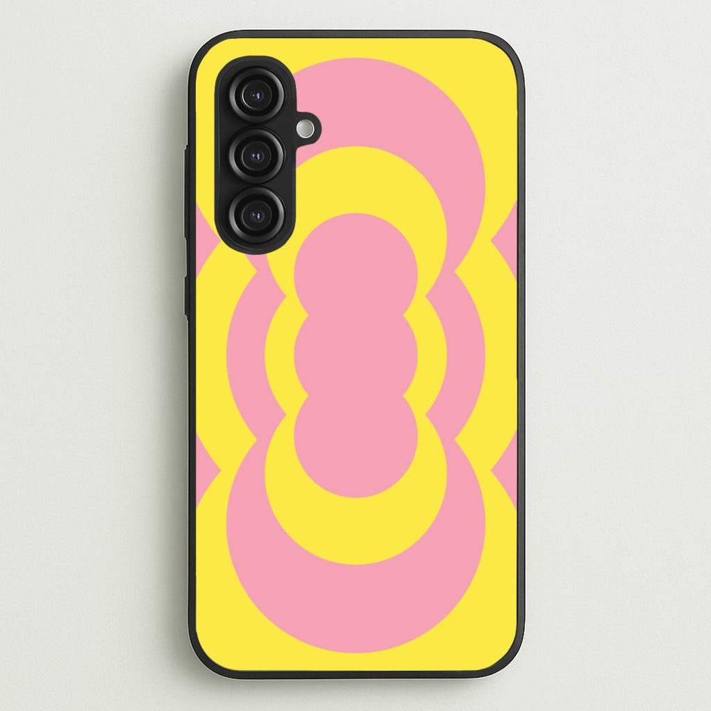 Yellow And Pink Curves Abstract Pattern - Abstract Patterns Phone Case for Galaxy S23FE