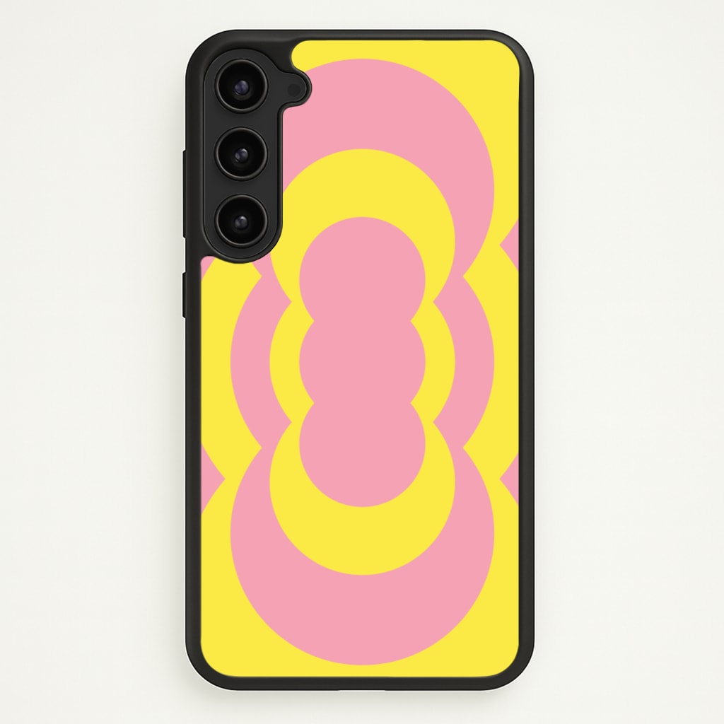 Yellow And Pink Curves Abstract Pattern - Abstract Patterns Phone Case for Galaxy S23