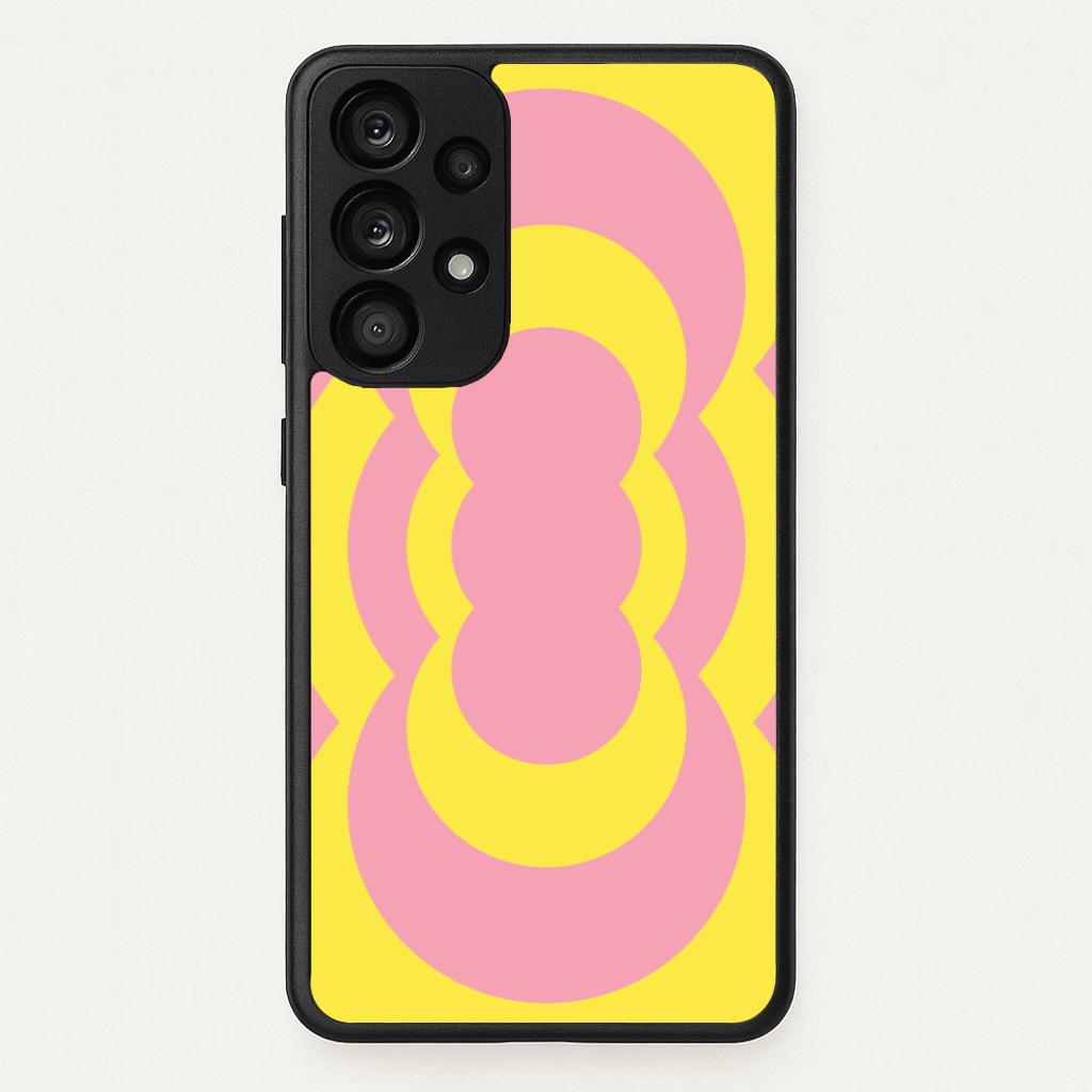 Yellow And Pink Curves Abstract Pattern - Abstract Patterns Phone Case for Galaxy A53