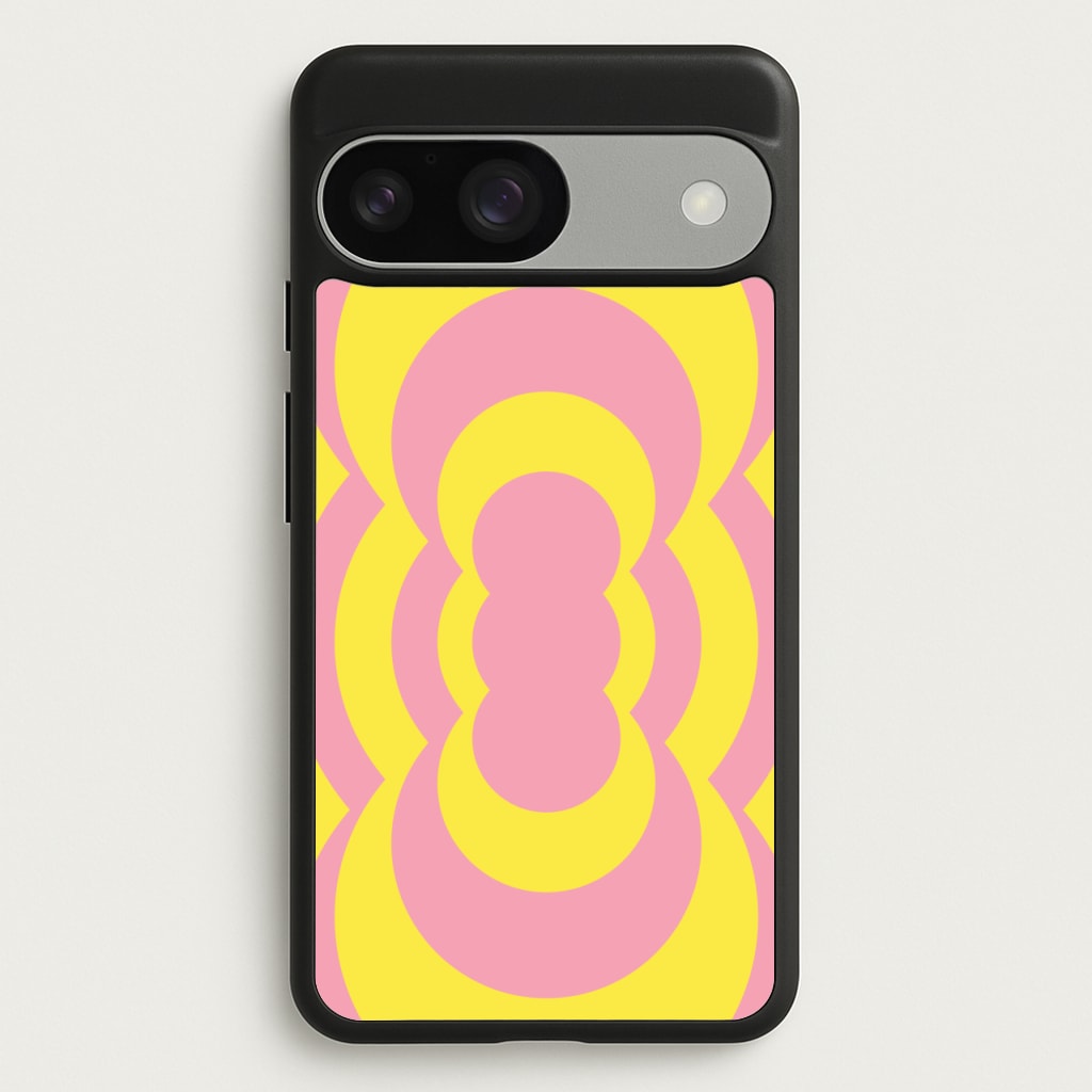 Yellow And Pink Curves Abstract Pattern - Abstract Patterns Phone Case for Google Pixel 9 / 9 Pro
