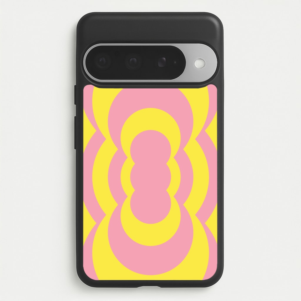 Yellow And Pink Curves Abstract Pattern Phone Case for Google Pixel 10 Pro XL
