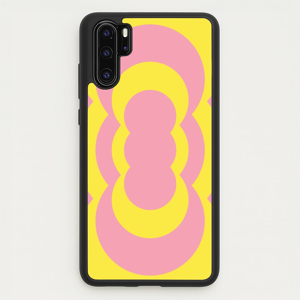 Yellow And Pink Curves Abstract Pattern - Abstract Patterns Phone Case for Huawei P30 Pro