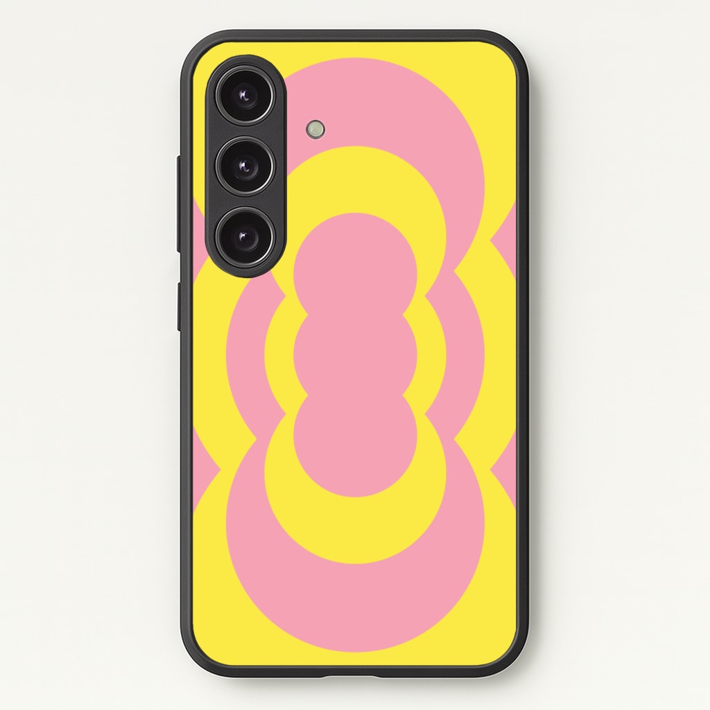 Yellow And Pink Curves Abstract Pattern - Abstract Patterns Phone Case for Galaxy S24 Plus