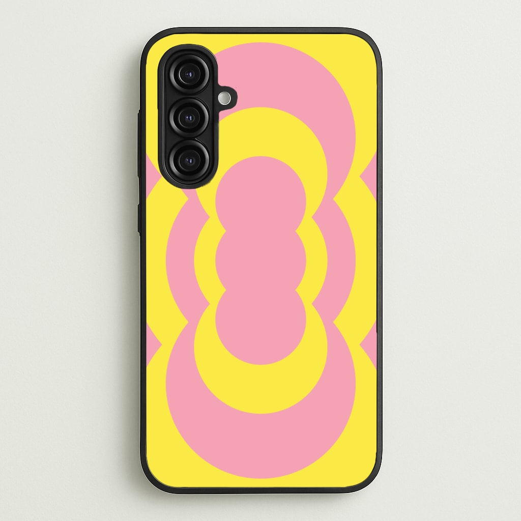 Yellow And Pink Curves Abstract Pattern - Abstract Patterns Phone Case for Galaxy A16