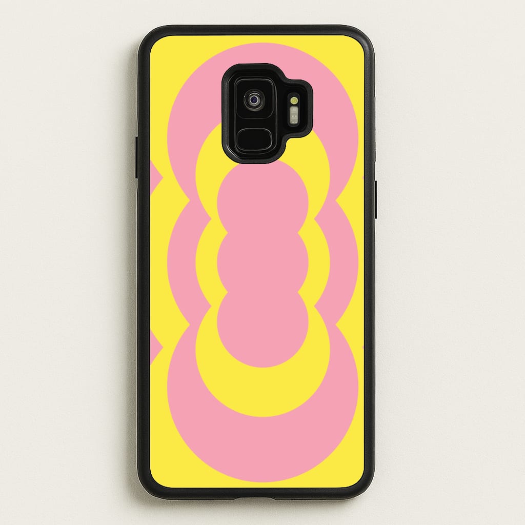 Yellow And Pink Curves Abstract Pattern - Abstract Patterns Phone Case for Galaxy S9