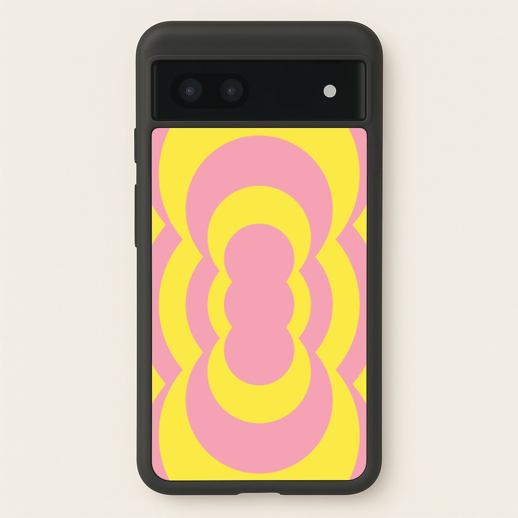 Yellow And Pink Curves Abstract Pattern - Abstract Patterns Phone Case for Google Pixel 7a
