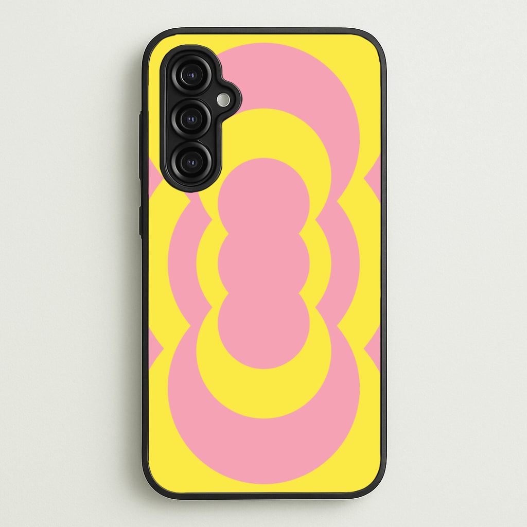 Yellow And Pink Curves Abstract Pattern - Abstract Patterns Phone Case for Galaxy A14