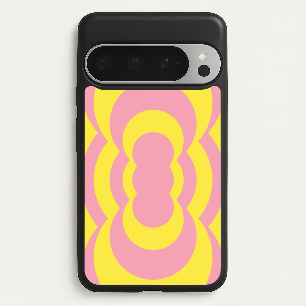 Yellow And Pink Curves Abstract Pattern - Abstract Patterns Phone Case for Google Pixel 9 Pro XL