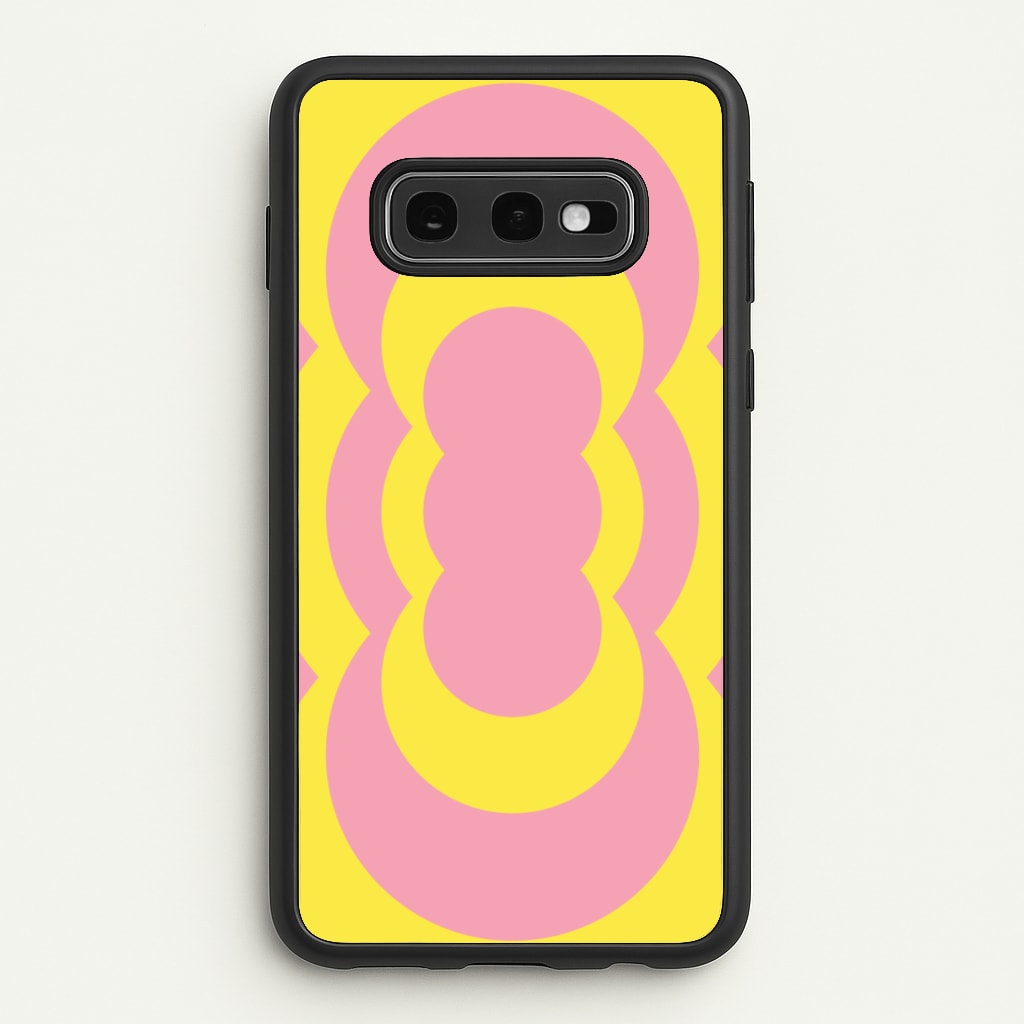 Yellow And Pink Curves Abstract Pattern - Abstract Patterns Phone Case for Galaxy S10e