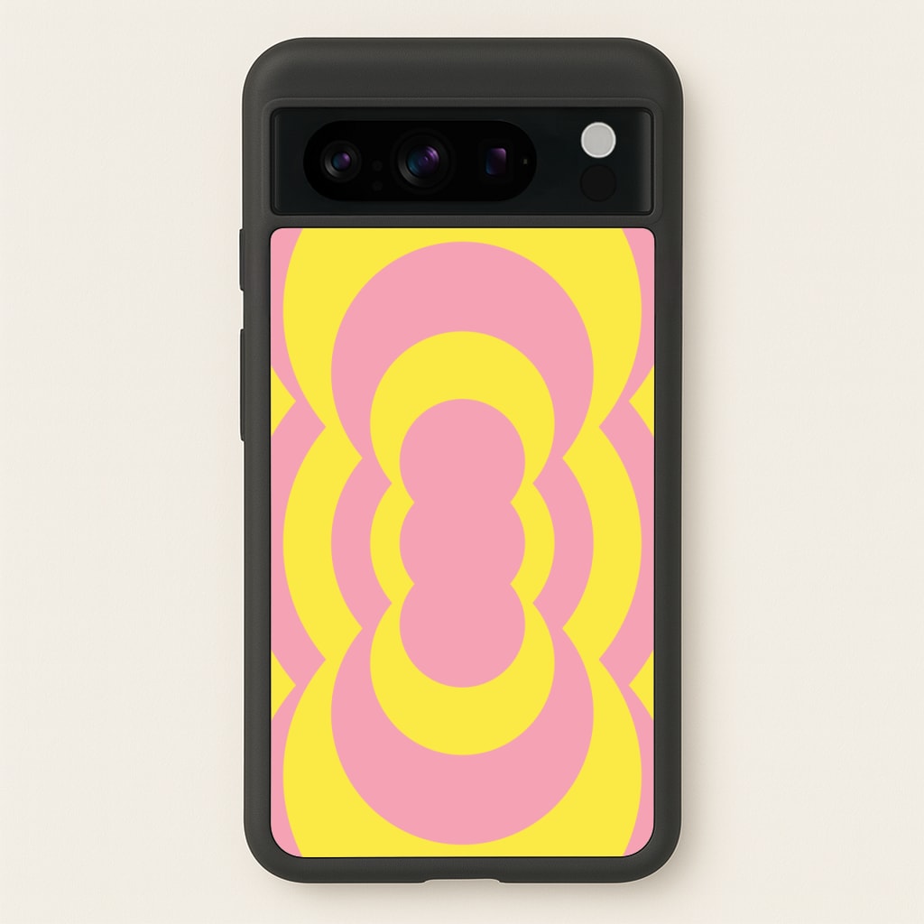 Yellow And Pink Curves Abstract Pattern - Abstract Patterns Phone Case for Google Pixel 8 Pro