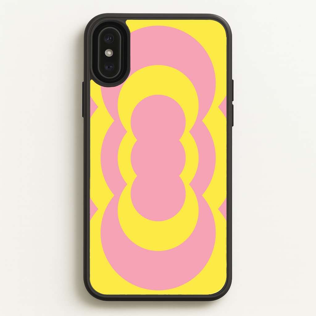 Yellow And Pink Curves Abstract Pattern - Abstract Patterns Phone Case for iPhone XS Max