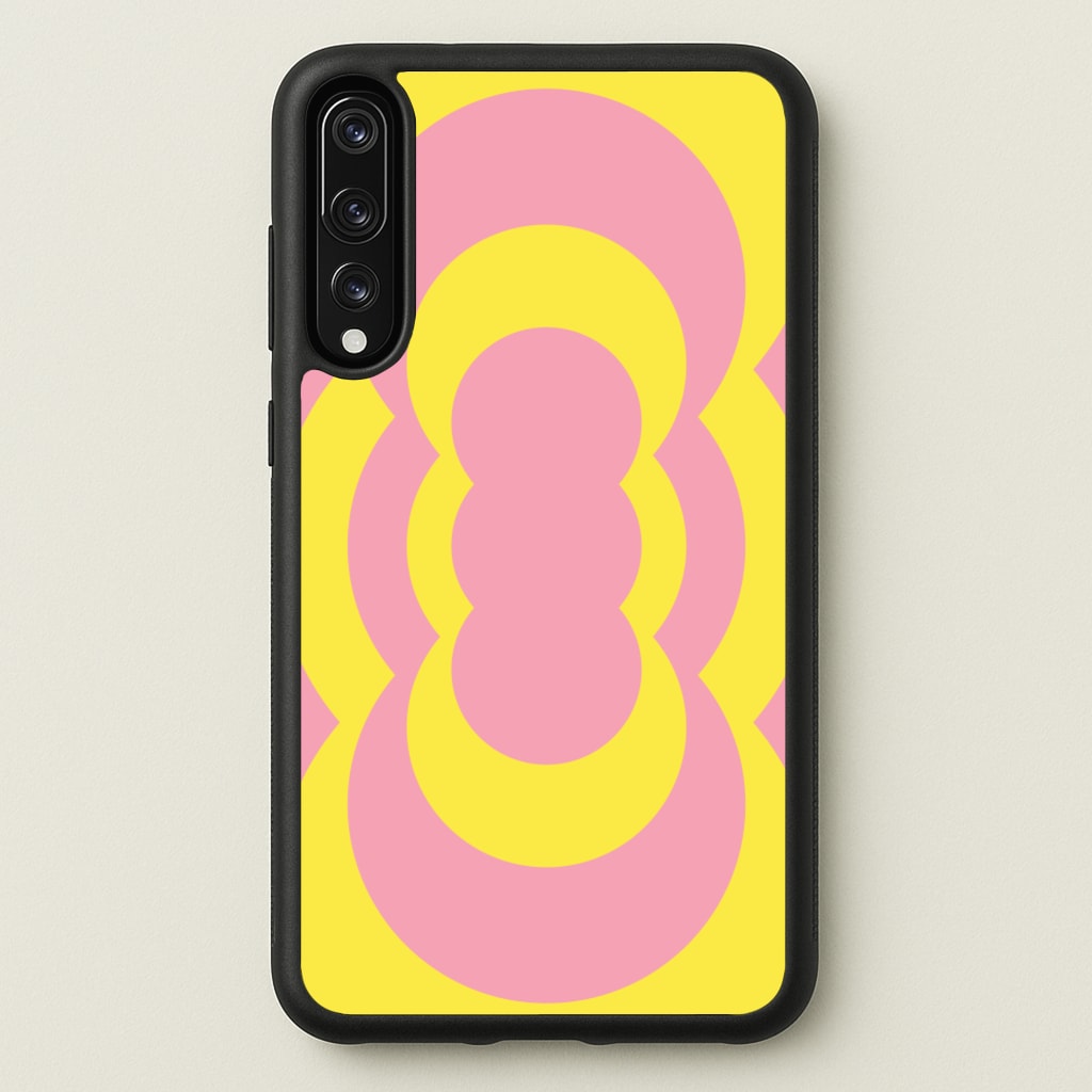 Yellow And Pink Curves Abstract Pattern - Abstract Patterns Phone Case for Huawei P20 Pro