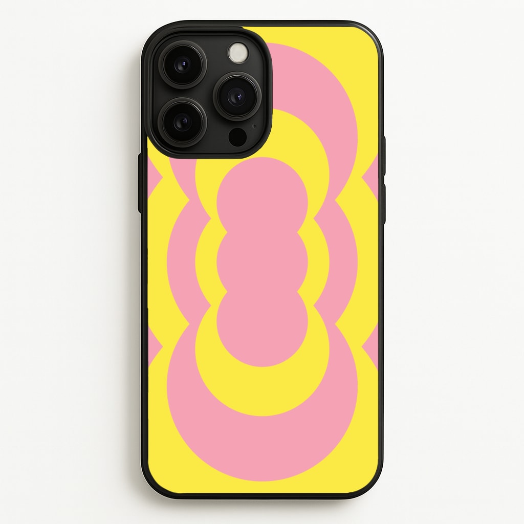 Yellow And Pink Curves Abstract Pattern - Abstract Patterns Phone Case for iPhone 13 Pro Max