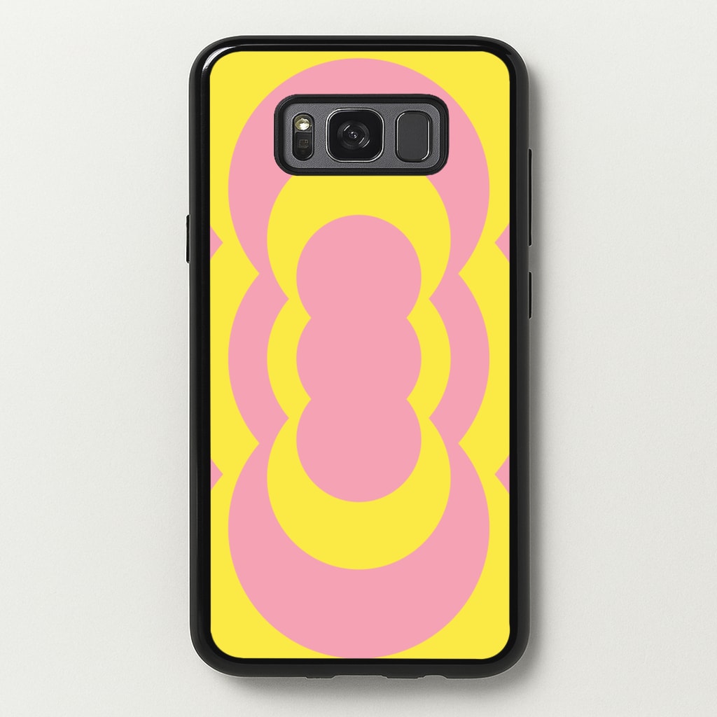Yellow And Pink Curves Abstract Pattern - Abstract Patterns Phone Case for Galaxy S8