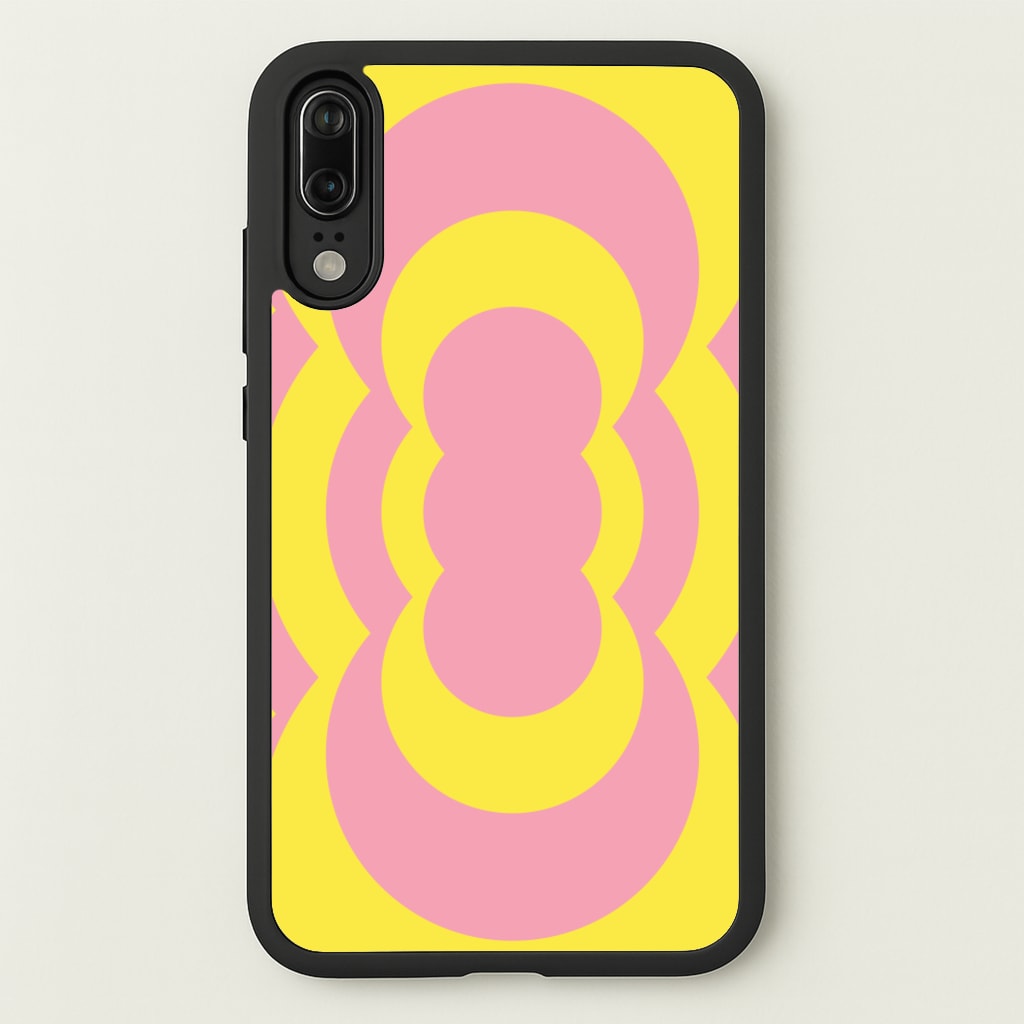 Yellow And Pink Curves Abstract Pattern - Abstract Patterns Phone Case for Huawei P20