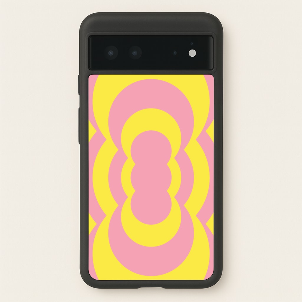 Yellow And Pink Curves Abstract Pattern - Abstract Patterns Phone Case for Google Pixel 6