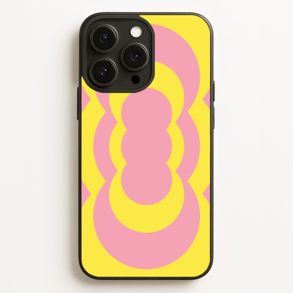 Yellow And Pink Curves Abstract Pattern - Abstract Patterns Phone Case for iPhone 12 Pro Max