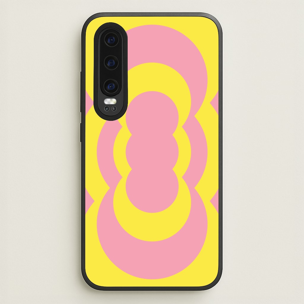 Yellow And Pink Curves Abstract Pattern - Abstract Patterns Phone Case for Huawei P30