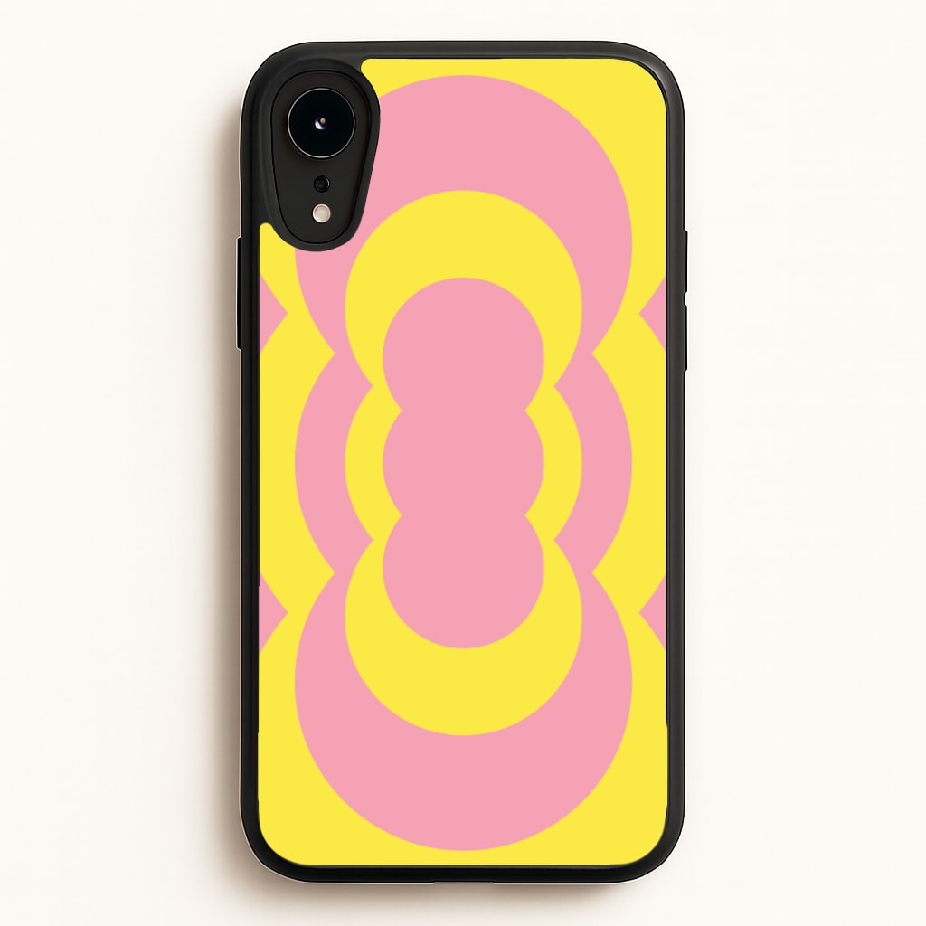 Yellow And Pink Curves Abstract Pattern - Abstract Patterns Phone Case for iPhone XR