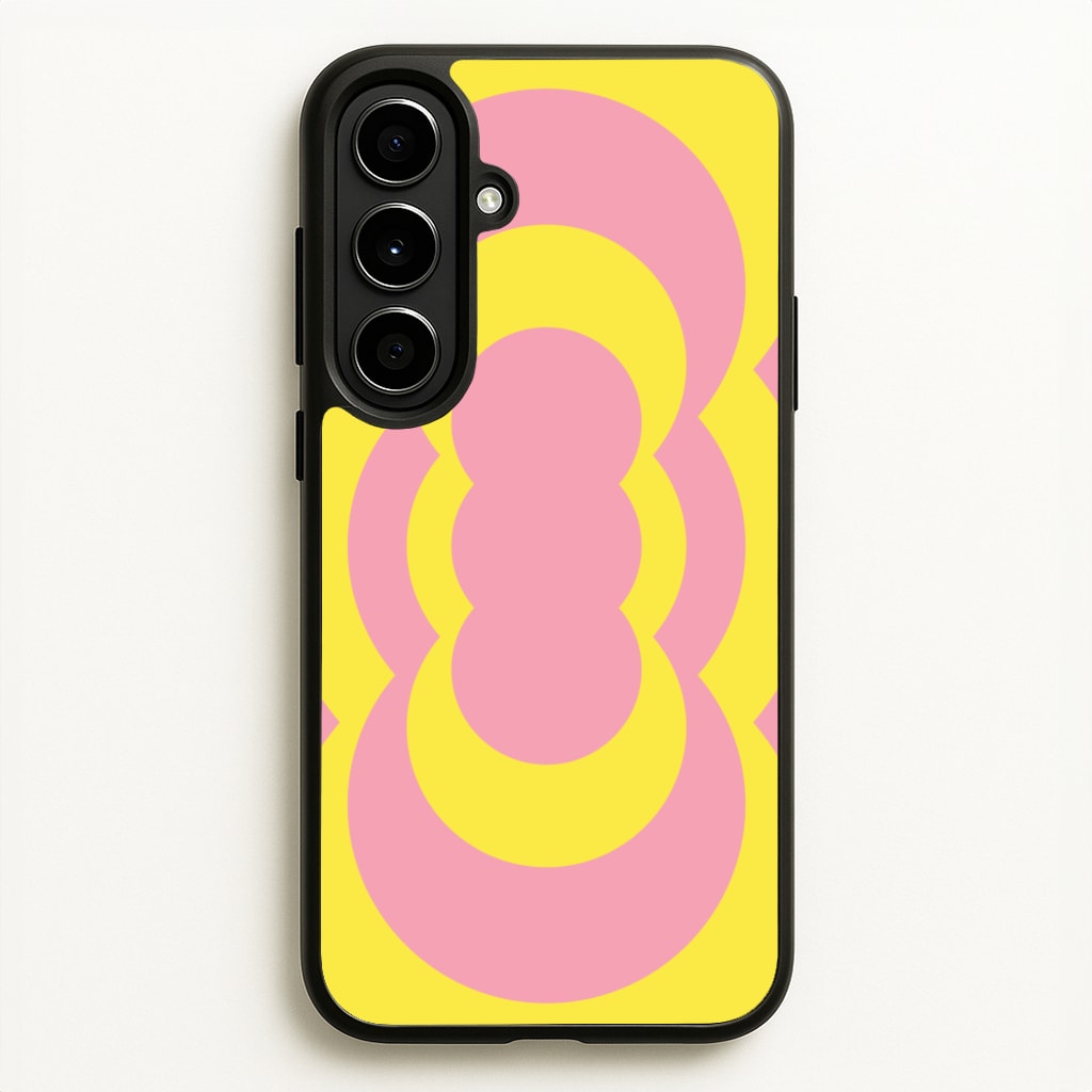 Yellow And Pink Curves Abstract Pattern - Abstract Patterns Phone Case for Galaxy A56